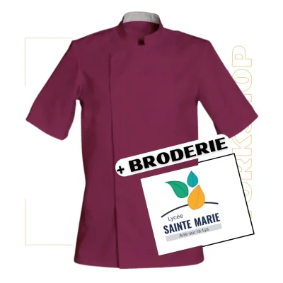 Veste COOKIE MC Poly / Coton Prune + Broderie